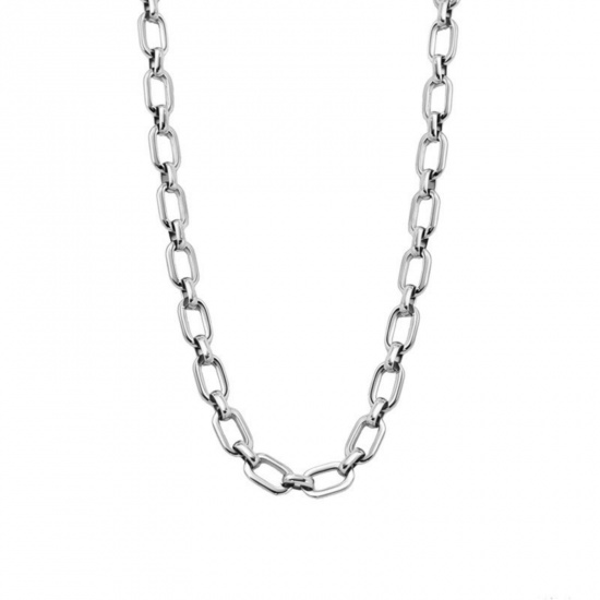 Picture of Wholesale Link Cable Chain Necklace, Silver Tone 304 Stainless Steel, Women's Eco-friendly PVD Simple Stylish Gift Jewelry For Retailer, 50cm(19.7") long, 1 Piece