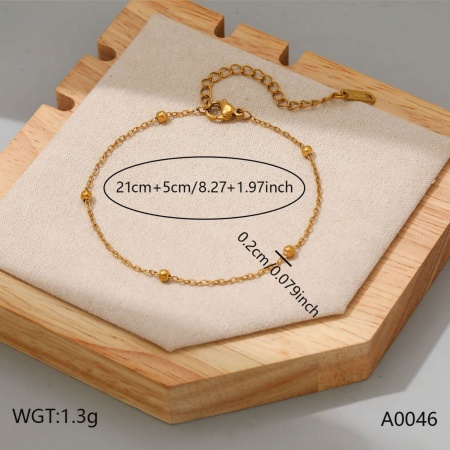 Bild von Großhandel 304 Edelstahl Kreuz Gliederketten Fußketten, 18K Vergoldet Umweltfreundliche PVD, Frauen Stilvoll Minimalistisch Geschenk Schmuckbedarf, 21cm + 5cm lang, 1 Strang