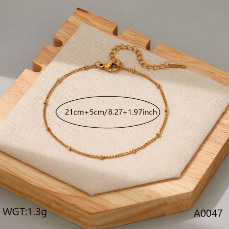 Bild von Großhandel 304 Edelstahl Panzerkette Kette Fußketten, 18K Vergoldet Umweltfreundliche PVD, Frauen Stilvoll Minimalistisch Geschenk Schmuckbedarf, 21cm + 5cm lang, 1 Strang