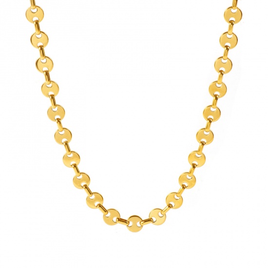 Picture of Wholesale Pig Nose Chain Necklace, 18K Real Gold Plated 304 Stainless Steel, Women's Eco-friendly PVD Waterproof Anti-Tarnish Hypoallergenic Exquisite Stylish Gift Jewelry For Retailer, 40cm(15.7") + 5cm(2") long, 1 Piece