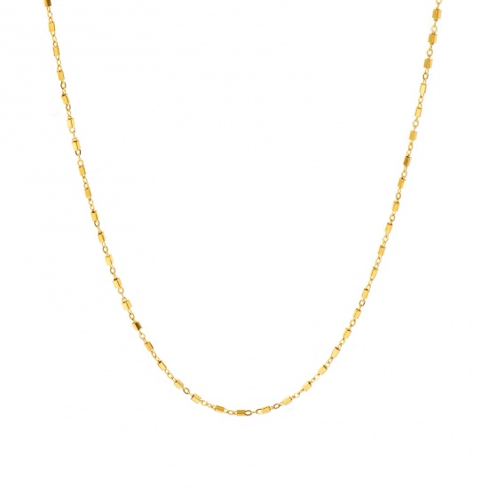 Picture of Wholesale Link Cable Chain Necklace, 18K Real Gold Plated 304 Stainless Steel, Women's Eco-friendly PVD Waterproof Anti-Tarnish Hypoallergenic Exquisite Stylish Gift Jewelry For Retailer, 40cm(15.7") + 5cm(2") long, 1 Piece