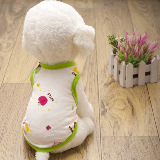 Bild von Grün - Hundeweste aus Baumwolle mit Fruchtdruck Haustierbekleidung Größe XS, 1 Stück