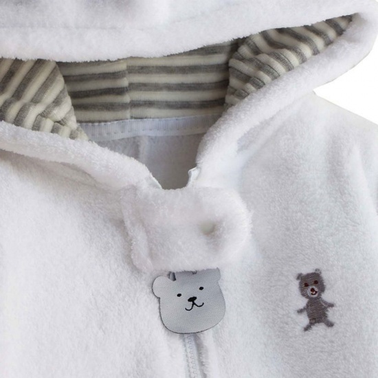 Bild von Baumwolle Niedlich Baby-Säuglingsspielanzug-Overall Weiß Bär 1 Stück