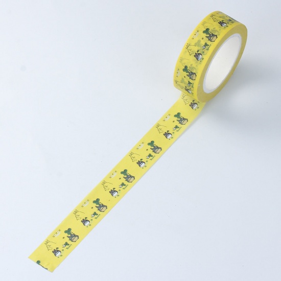 紙 粘着テープ 黄色 漫画の画像 15mm、 1 個 ( 10 メートル/巻) の画像