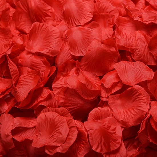Immagine di Non Tessuti Fiore Artificiale Rosso Petalo 5cm x 5cm, 10 Pacchetti ( 100 Pz/Pacchetto)