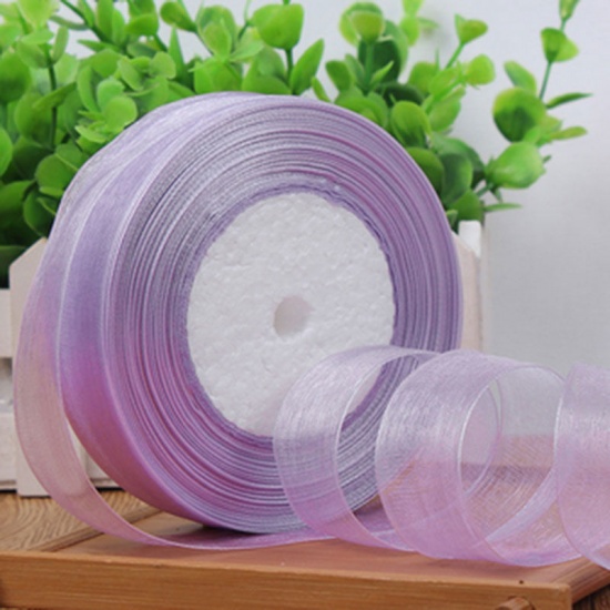 Picture of Organza Satin Ribbon Mauve 11mm-13mm, 1 Roll (Approx 50 Yards/Roll)