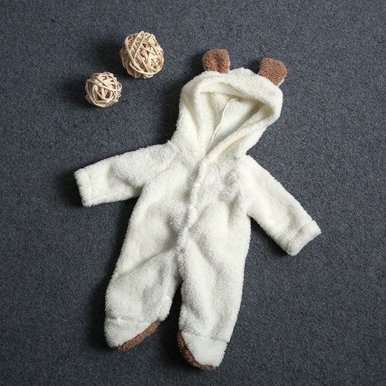 Immagine di Cotone Carino Pagliaccetto del Bambino Bianco Orso Per 12M-18M Bambino 1 Pz