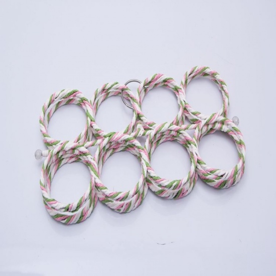 Picture of Rattan Scarf Hanger Belt Tie Shawl Display 28 Holes Multicolor Circle Ring 72cm(28 3/8") x 36cm(14 1/8"), 1 Piece