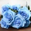 Image de Fleur Artificielle en Faux Soie Rose Bleu Foncé 45cm, 1 Pièce