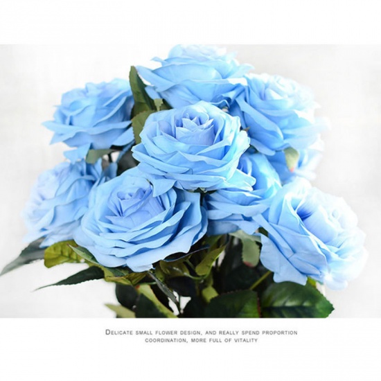 Picture of Faux Silk Artificial Flower Rose Flower Dark Blue 45cm, 1 Piece