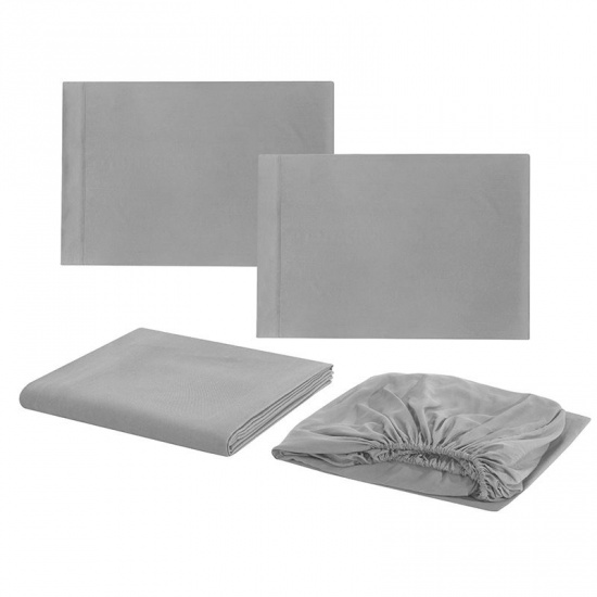 Picture of Gray - Polyester Solid Color Comfortable Elegant Bedroom Bedding size Full, 1 Set