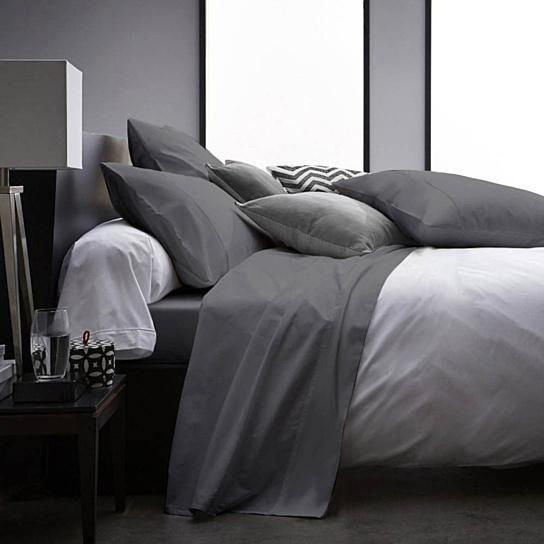 Picture of Dark Gray - Polyester Solid Color Comfortable Elegant Bedroom Bedding size Queen, 1 Set