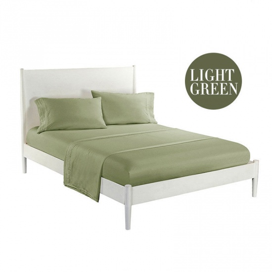 Picture of QUEEN# Polyester Fiber Bedding Sets Grass Green 1 Set ( 4 PCs/Set)