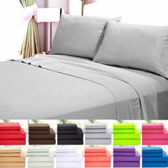 Picture of QUEEN# Polyester Fiber Bedding Sets Coffee 1 Set ( 4 PCs/Set)