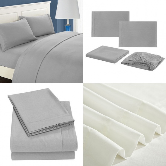 Picture of White - Polyester Solid Color Comfortable Elegant Bedroom Bedding size Full, 1 Set