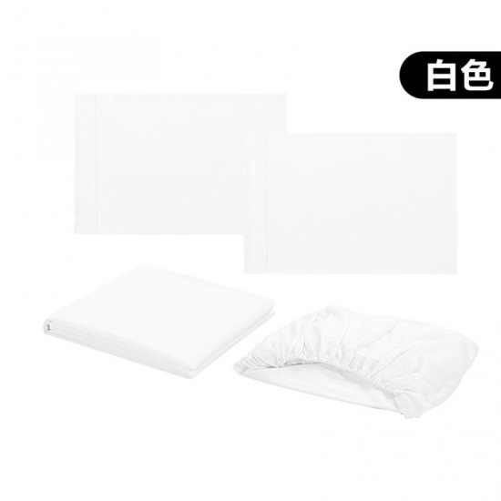 Picture of White - Polyester Solid Color Comfortable Elegant Bedroom Bedding size California King, 1 Set