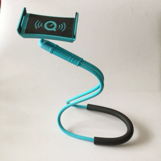 Изображение ABS Пластик Держатель подставки для настольного телефона Синий Раскладной 1 ШТ
