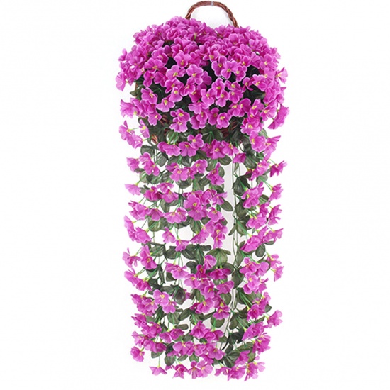 Picture of Purple - Simulation Violet Flower Vine For Wedding Party Home Wall Garden Decoration 85cm(33 4/8") long, 1 Piece