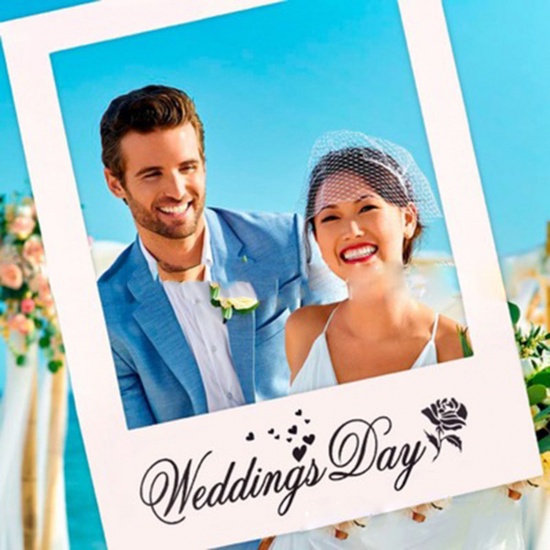 Immagine di Puntelli per Foto di Carta per il Giorno del Matrimonio Bianco 68 cm x 48 cm, 1 Pezzo