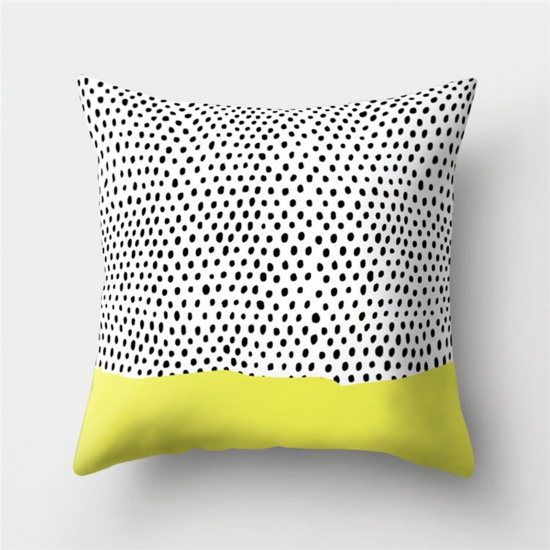 Picture of Peach Skin Fabric Printed Pillow Cases Multicolor Square Dot Home Textile 45cm x 45cm, 1 Piece