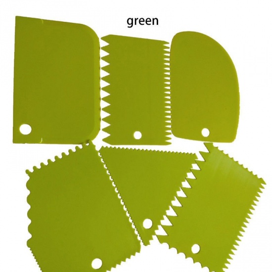 Immagine di Plastica Strumenti di cottura Triangolo Verde Oliva Mezzotondo Disegno 12.1cm x 9.5cm, 1 Serie