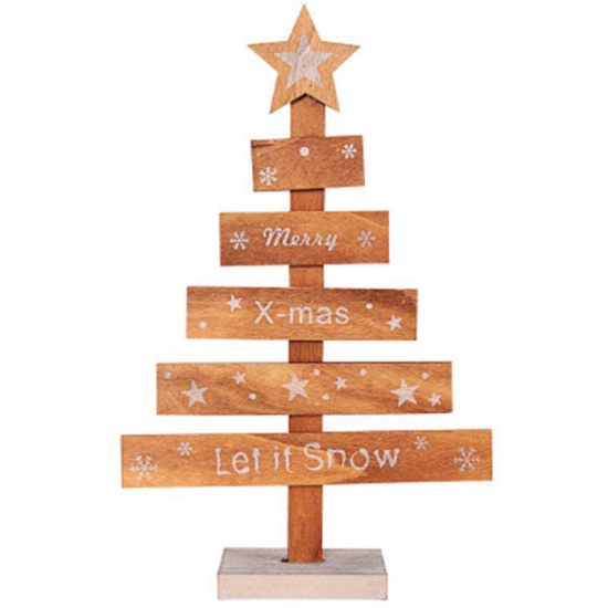 Picture of Natural Wood Ornaments White Christmas Tree 27.5cm(10 7/8") x 8cm(3 1/8"), 1 Piece