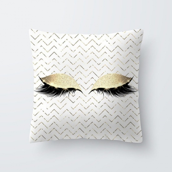 Picture of Polyester Pillow Cases French Gray Square Eyelash 45cm x 45cm, 1 Piece
