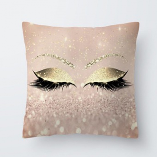 Picture of Polyester Pillow Cases Light Brown Square Eyelash 45cm x 45cm, 1 Piece