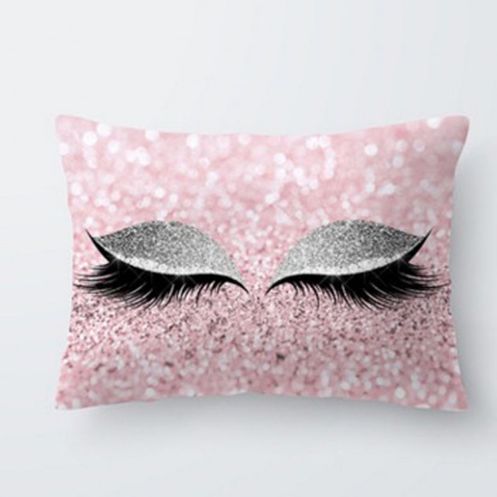 Picture of Pillow Cases Black & Pink Rectangle Eye 50cm x 30cm, 1 Piece