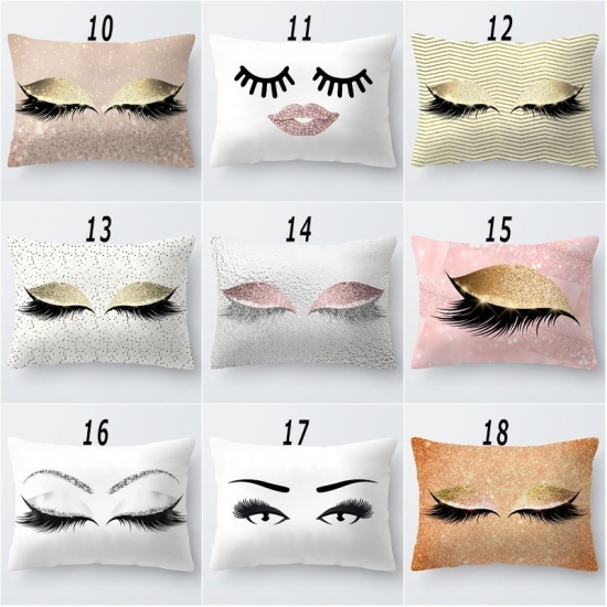 Picture of Pillow Cases Black & White Rectangle Eye 50cm x 30cm, 1 Piece