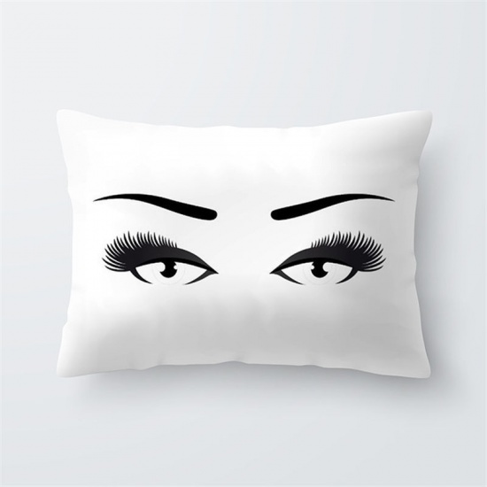 Picture of Polyester Pillow Cases Light Brown Rectangle Eyelash 50cm x 30cm, 1 Piece