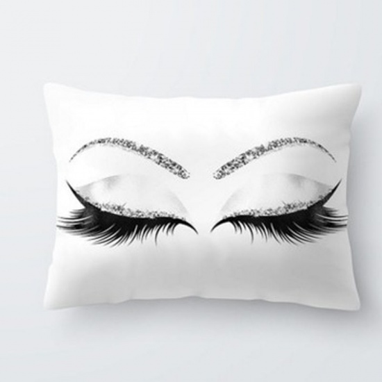 Picture of Pillow Cases Black & White Rectangle Eye 50cm x 30cm, 1 Piece