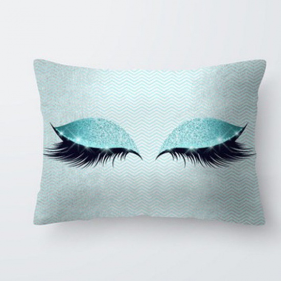 Picture of Pillow Cases Green Blue Rectangle Eye 50cm x 30cm, 1 Piece