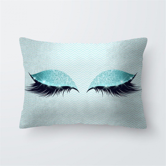 Picture of Pillow Cases Green Blue Rectangle Eye 50cm x 30cm, 1 Piece