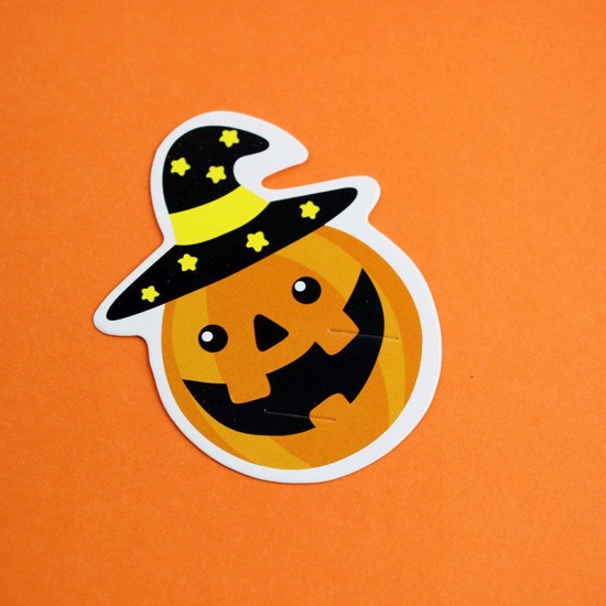 Immagine di Lecca di Carta Decorazioni per Feste in Carta di Carta Zucca di Halloween Arancione 7.2cm x 5.8cm, 1 Pacchetto ( 50 Pz/Serie)