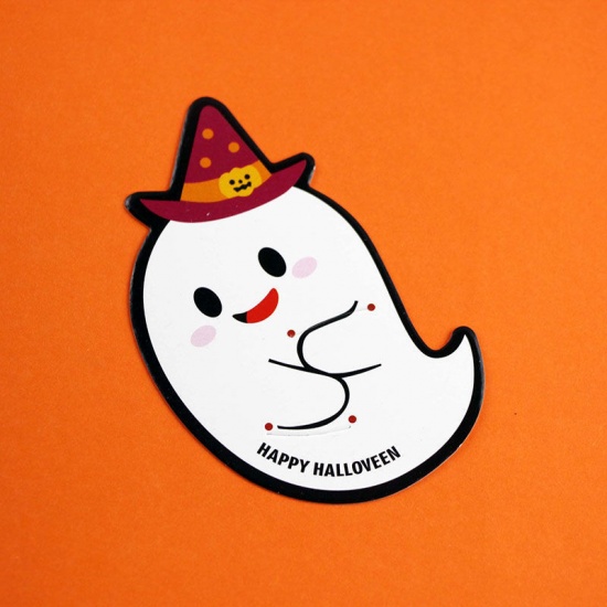 1 Set ( 50 PCs/Set) Paper Lollipop Wrapper Card DIY Handmade Craft Materials Accessories White Halloween Ghost 8cm x 5cm の画像