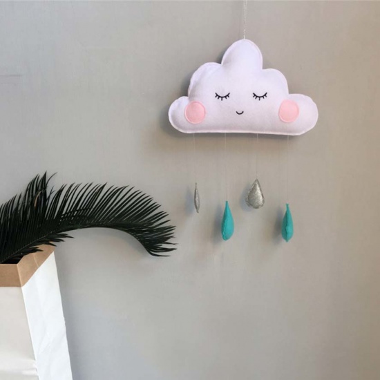 Picture of Felt Hanging Decoration Cloud Tassel 40cm x 26cm, 1 Piece