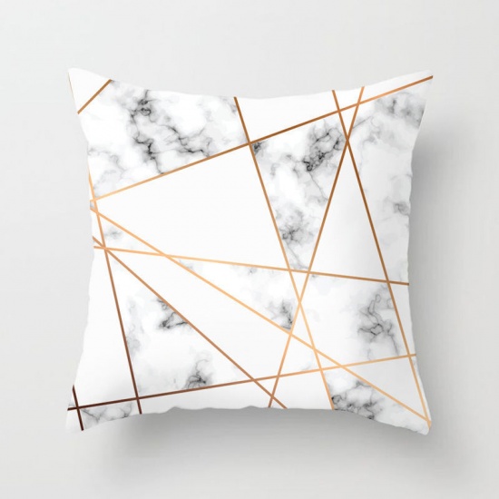 Picture of Peach Skin Fabric Pillow Cases Multicolor Square Geometric 45cm x 45cm, 1 Piece