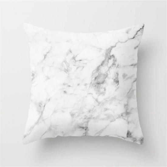 Picture of Cotton Pillow Cases White & Gray Square 45cm x 45cm, 1 Piece