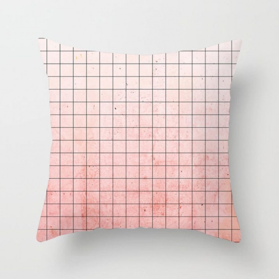 Picture of Polyester Pillow Cases Light Pink Square Marbling 45cm x 45cm, 1 Piece
