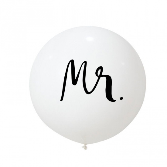 Изображение Латекс Воздушный шар Черный & Белый Сообщение " Mr " 1 Пакет ( 100 ШТ/Пакет )
