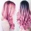 Изображение Термопарный провод Вьющиеся волосы Парики Розовый Цвет градиента 1 ШТ