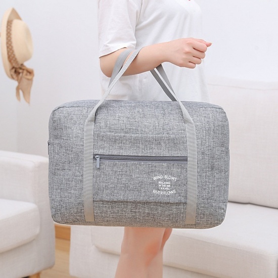 Immagine di Gray - Waterproof Folding Large Capacity Portable Travel Bag 45x30x13cm, 1 Piece