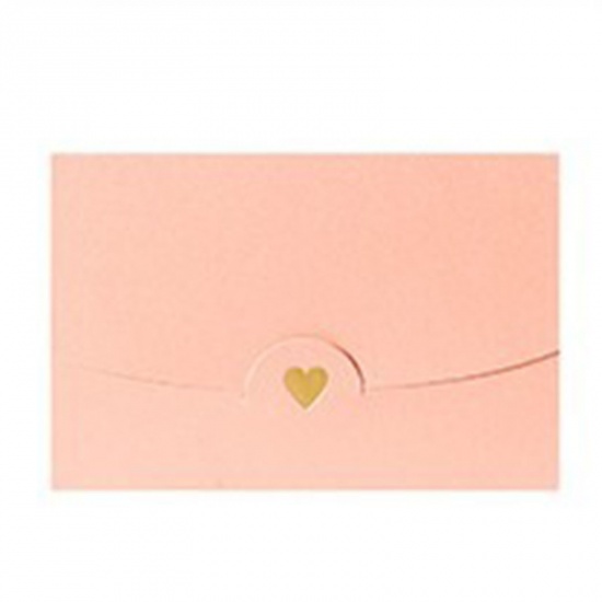 Immagine di Carta Busta Rettangolo Arancione Rosa Cuore Lunghezza: 10.5cm, Larghezza: 7cm, 10 Pz