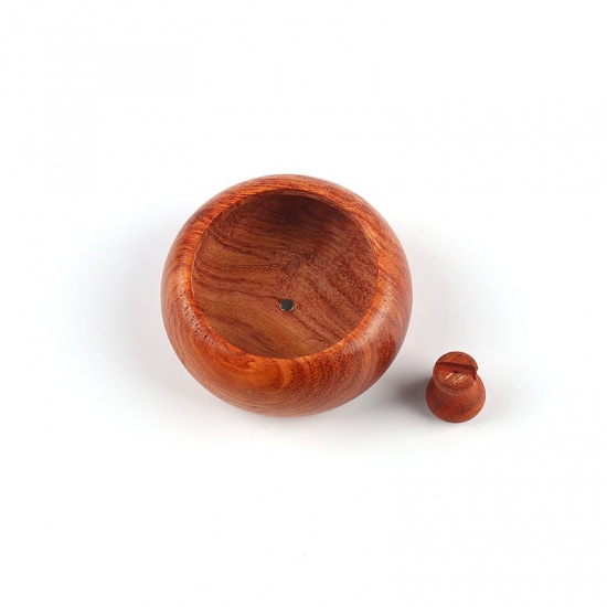 Bild von Räucherstäbchen aus Sandelholz, braun, rot, Schale, abnehmbar, 6 cm Durchmesser, 1 Stück