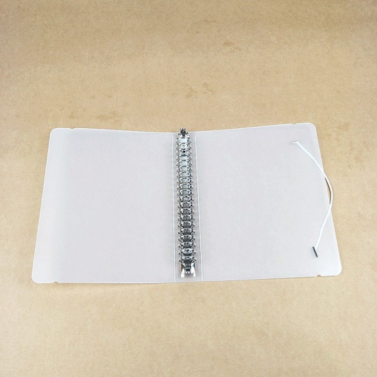 Picture of (A6 6 Holes) PP Loose Leaf Binder Notebook Cover White 18.5cm(7 2/8") x 12.5cm, 1 Copy