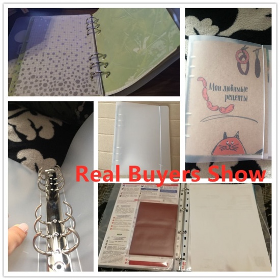 Picture of (A6 6 Holes) PP Loose Leaf Binder Notebook Cover White 18.5cm(7 2/8") x 12.5cm, 1 Copy