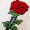 テリレン 刺繍 アップリケ DIY スクラップブッキング クラフト 赤 ローズ 36cm x 13.5cm、 1 個 の画像