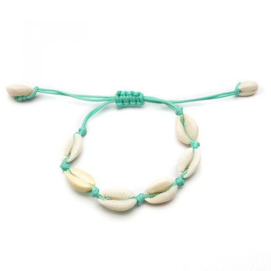 Immagine di Conchiglia Gioielli Oceanici Braccialetti Bianco Intreccio 20cm Lunghezza, 1 Pz