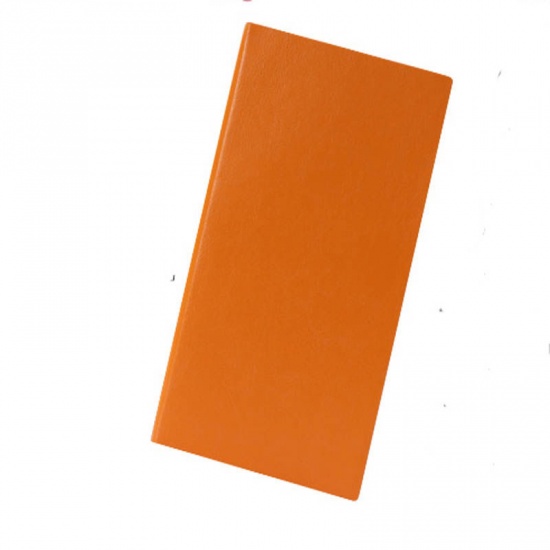 Image de (96 Feuilles) Mémo Carnet en Papier & Cuir Artificiel Orange 14.3cm x 8.7cm, 1 Cahier